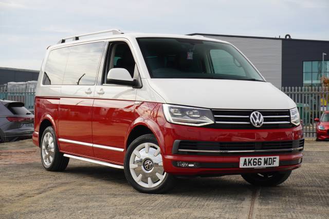 Volkswagen Caravelle 2.0 TDI BlueMotion Tech 204 DSG Generation Six SWB MPV Diesel Candy White/Cherry Red