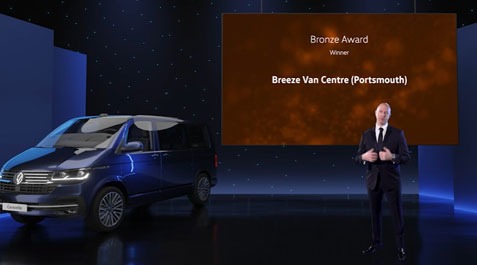 Breeze Van Centres hat trick at Volkswagen Commercial Vehicles' 2020 awards!