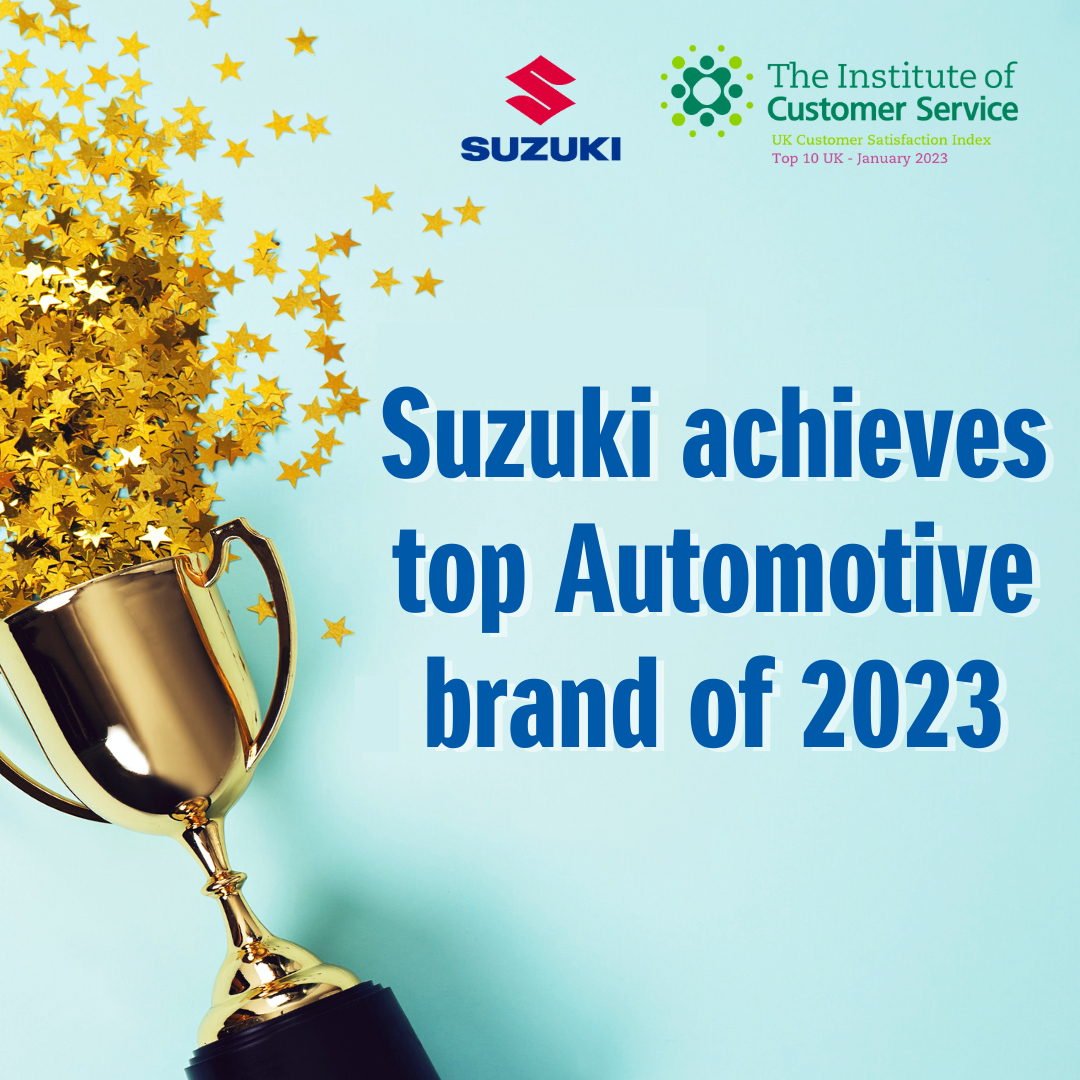 The Institute of Customer Service has awarded Suzuki Top Automotive Brand of 2023