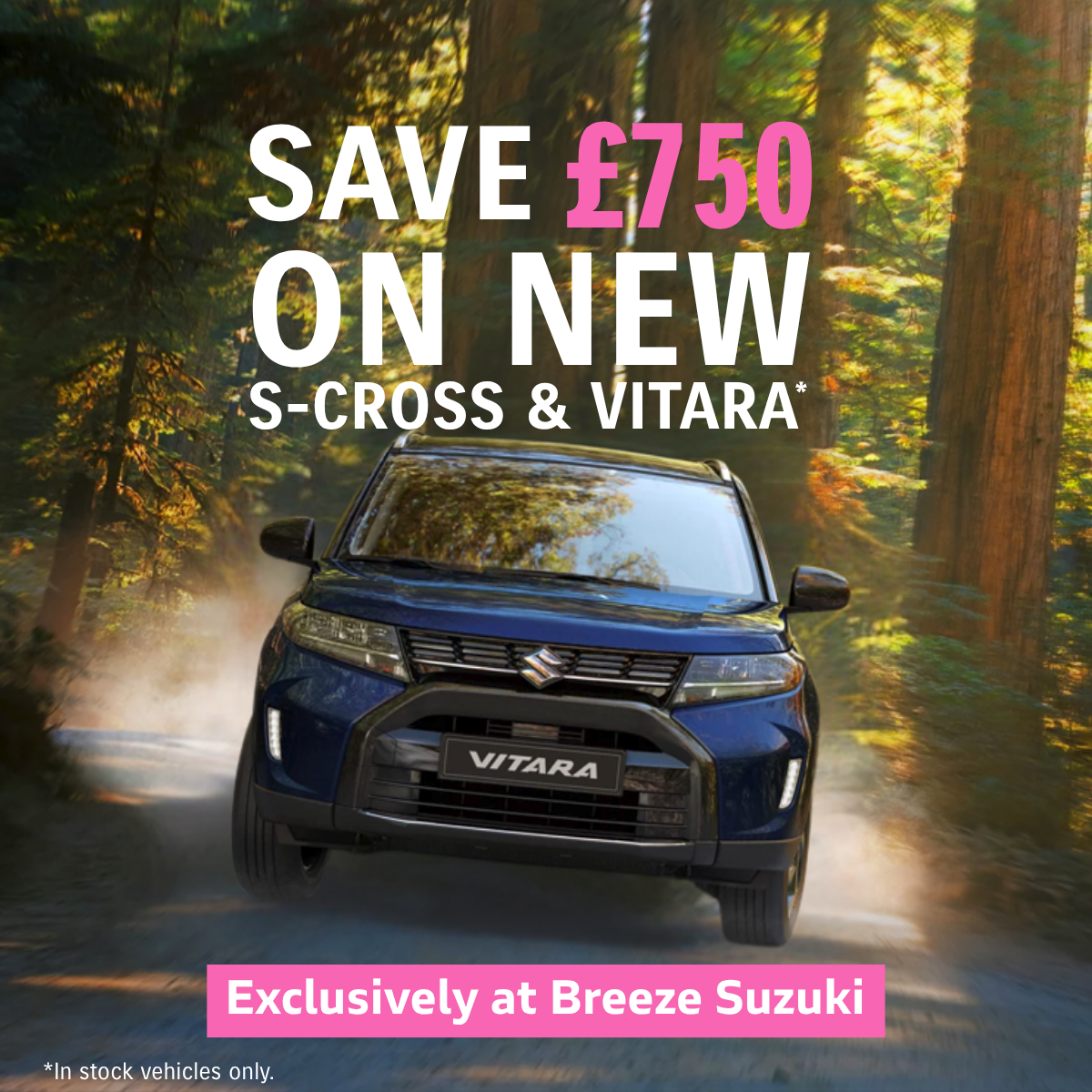 Save £750 on a new S-Cross and Vitara  